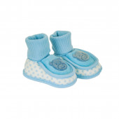 Бебешки плюшени терлички за новородени в синьо 2