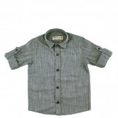Детска риза в меланжиран графит за момчета 3