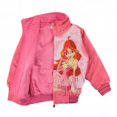 Тънко шушляково яке за момичета в цвят руж 2