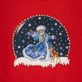 Коледна ватирана блуза в червено 3