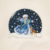 Коледна ватирана блуза в бяло 3