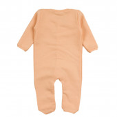 Бебешки памучен гащеризон в цвят праскова 2
