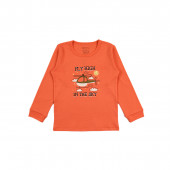 Детска памучна пижама в цвят сьомга 2