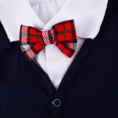 Коледен гащеризон с имитация на елек и папийонка  2