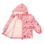 Тънко шушляково яке "Love" в розово 3