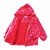 Тънко шушляково яке "Love" в малина 3