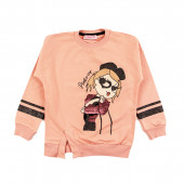 Леко ватиран екип с пайети в розово 3