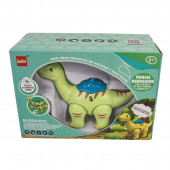 Интерактивен магнитен динозавър с звук и светлина в зелено  28 х 19 см 2