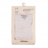 Комплект бельо от едър памучен рипс  в бяло 2