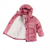 Детско зимно яке и гащеризон в наситено розово и графит 4