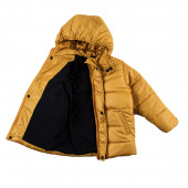 Детско зимно яке и гащеризон в тъмносиньо и горчица 4