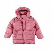 Детско зимно яке и гащеризон в наситено розово и графит 2