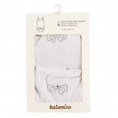 Комплект бельо в бял цвят с камъчета за момичета 2