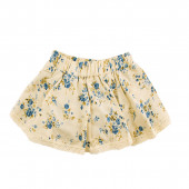 Пола-шорти в цвят капучино на цветя 2