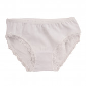 Комплект бельо с дантела  за момичета в бяло 3