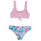 Детски бански от 2 части за момичета в розово и синьо 2