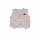 Бебешки кариран комплект в бежово 6