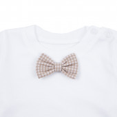 Бебешки кариран комплект в бежово 8