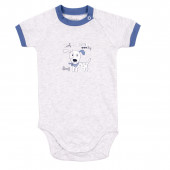 Бебешки летен комплект "Cute dog" в сив меланж 2