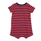 Бебешки летен гащеризон в червено и синьо 2