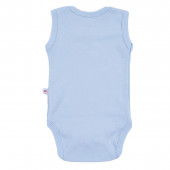 Боди-потник от памучен рипс в синьо 2