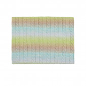 Бебешко одеало от плетиво в зелено и синьо 90/70 см. 3