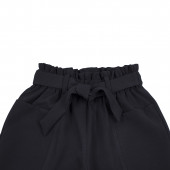 Детски панталон с висока талия в черно 3