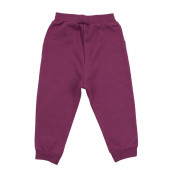 Бебешко плътно долнище с къдрички в цвят вишна 2