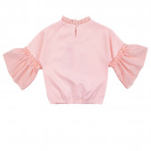 Ефирна блуза "Art face" в цвят пудра 2