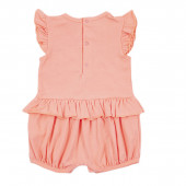 Летен гащеризон със шапка в цвят праскова 2