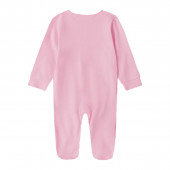 Бебешки памучен гащеризон в розов цвят 2