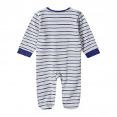 Бебешки памучен гащеризон в сиво райе 2