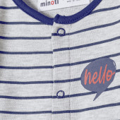 Бебешки памучен гащеризон в сиво райе 3