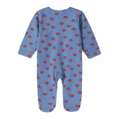 Бебешки памучен гащеризон "Dino" в пастелно синьо 2