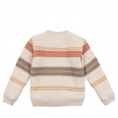 Плетена жилетка с пухена подплата в цвят шампанско 2