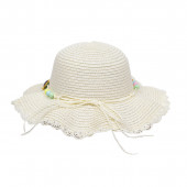 Детска лятна капела "Sunflower" в цвят крем 2