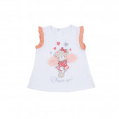 Летен комплект "Cheep up" в бяло и оранжево 2