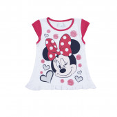 Лятна пижама с анимационен герой в бяло и цвят малина 2