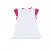 Лятна пижама с анимационен герой в бяло и цвят малина 3