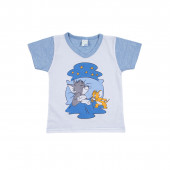Лятна пижама с анимационен герой в меланжирано синьо 2