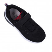 Детски дишащи олекотени маратонки за момчета в черно и бяло 2