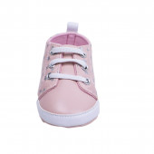 Меки бебешки пантофки в розово и сиви звездички 2