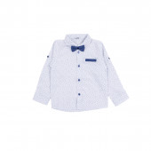 Официален комплект с папийонка в бяло и синьо 2