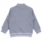 Плътен суичер за момчета в сив меланж 2