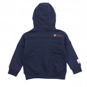 Капитониран памучен суичер за момчета в тъмносиньо 2