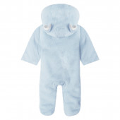 Плюшен ватиран ескимос с ушички в светлосиньо 2