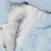 Плюшен ватиран ескимос с ушички в светлосиньо 3