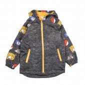 Тънко шушляково яке с раничка в цвят графит 2