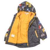 Тънко шушляково яке с раничка в цвят графит 3