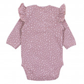 Бебешко памучно боди в опушено розово 2